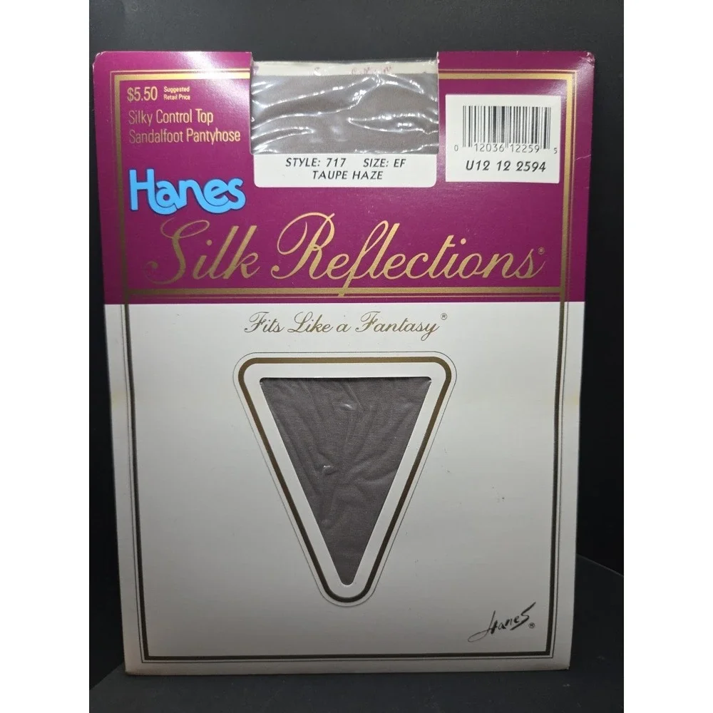 Hanes Silk‎ Reflections Pantyhose Size EF Style 717, Taupe Haze Control Top